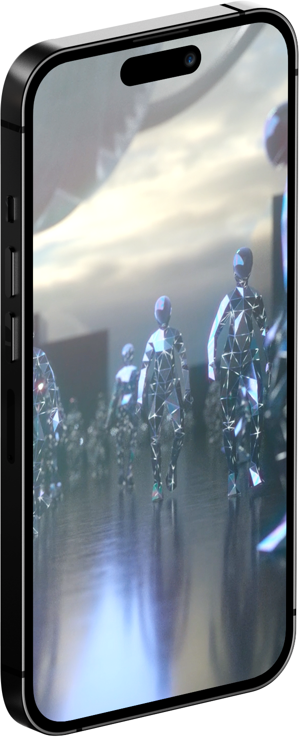 mockup of the app on a smartphone.